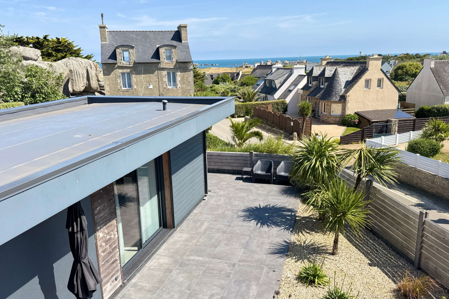 Maison d'architecte, petite vue mer, Kerlouan - Finistère Nord